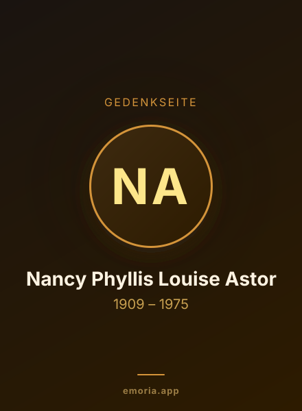 Gedenkportrait von Nancy Phyllis Louise Astor