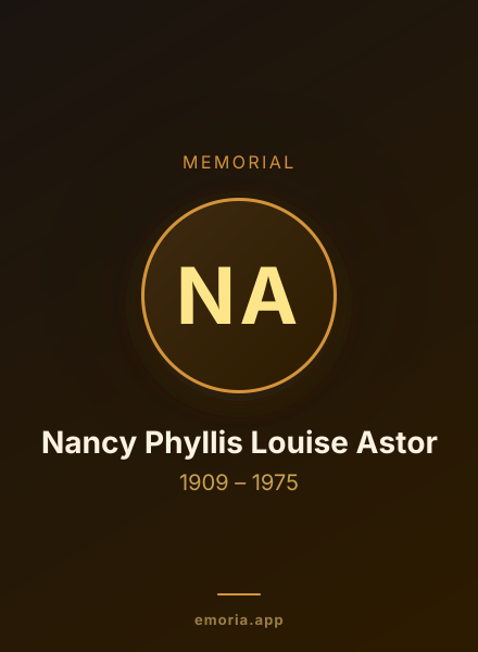 Memorial portrait of Nancy Phyllis Louise Astor