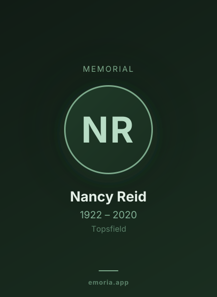 Memorial portrait of Nancy Reid