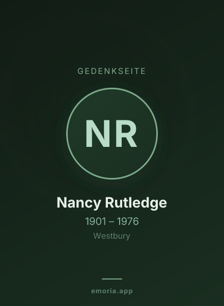 Gedenkportrait von Nancy Rutledge