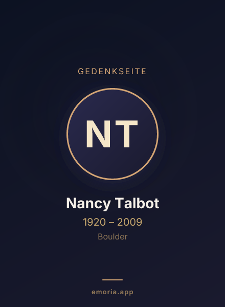 Gedenkportrait von Nancy Talbot