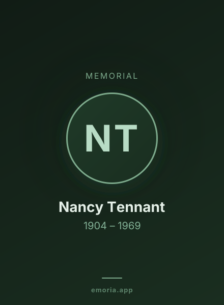 Memorial portrait of Nancy Tennant