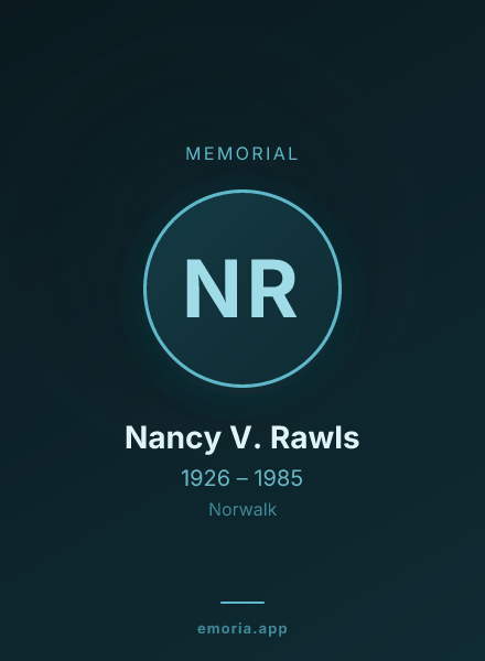 Memorial portrait of Nancy V. Rawls