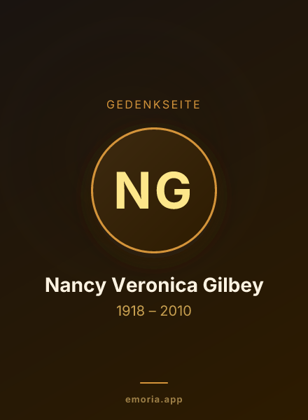 Gedenkportrait von Nancy Veronica Gilbey