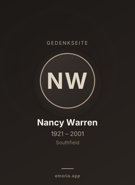 Gedenkportrait von Nancy Warren