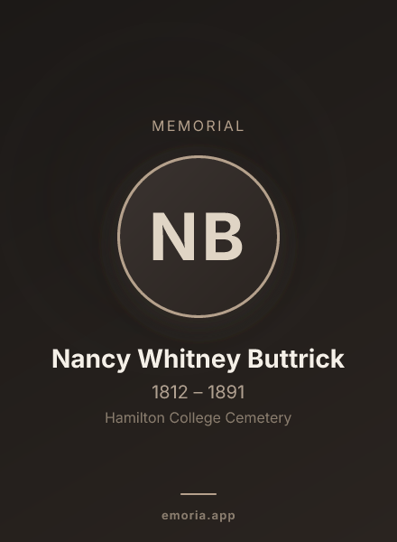 Memorial portrait of Nancy Whitney Buttrick
