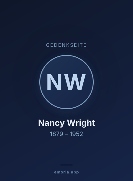 Gedenkportrait von Nancy Wright