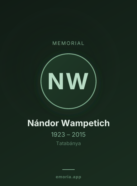 Memorial portrait of Nándor Wampetich