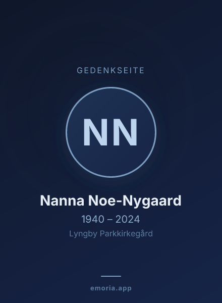 Gedenkportrait von Nanna Noe-Nygaard