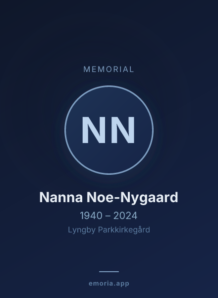 Memorial portrait of Nanna Noe-Nygaard