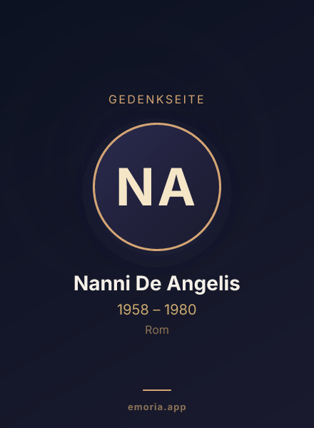 Gedenkportrait von Nanni De Angelis