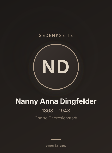 Gedenkportrait von Nanny Anna Dingfelder