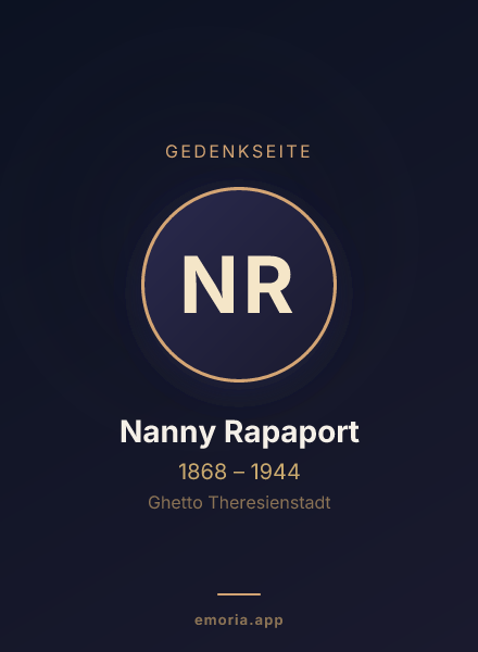 Gedenkportrait von Nanny Rapaport