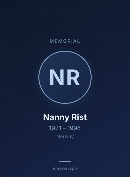 Memorial portrait of Nanny Rist