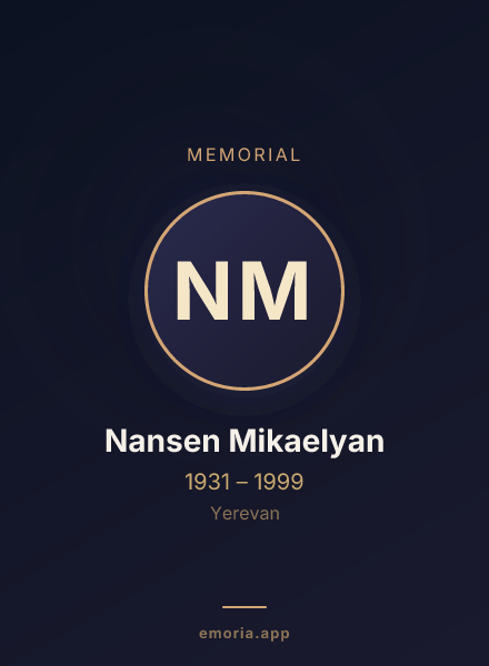 Memorial portrait of Nansen Mikaelyan