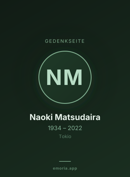 Gedenkportrait von Naoki Matsudaira