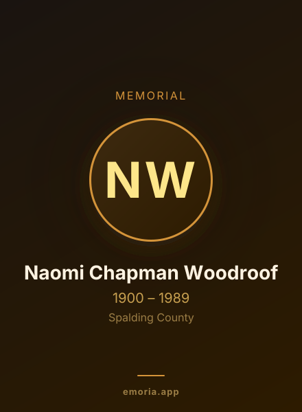 Memorial portrait of Naomi Chapman Woodroof