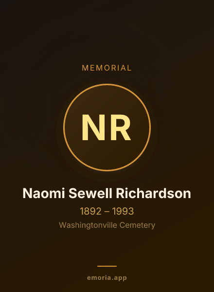 Memorial portrait of Naomi Sewell Richardson