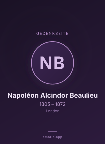 Gedenkportrait von Napoléon Alcindor Beaulieu