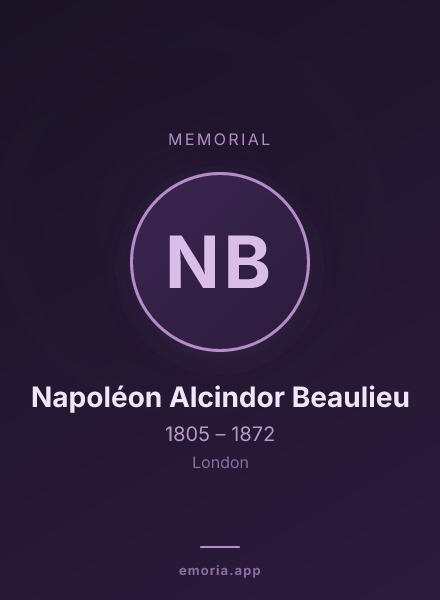 Memorial portrait of Napoléon Alcindor Beaulieu