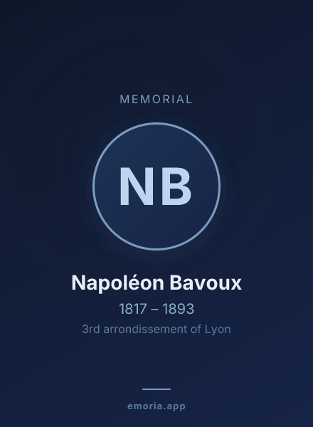 Memorial portrait of Napoléon Bavoux