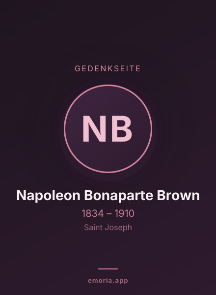 Gedenkportrait von Napoleon Bonaparte Brown