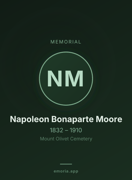 Memorial portrait of Napoleon Bonaparte Moore