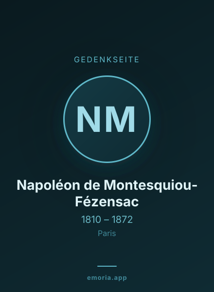 Gedenkportrait von Napoléon de Montesquiou-Fézensac