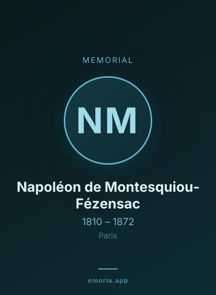 Memorial portrait of Napoléon de Montesquiou-Fézensac