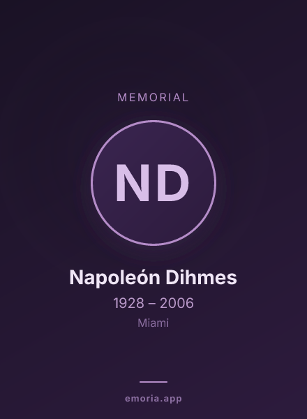 Memorial portrait of Napoleón Dihmes