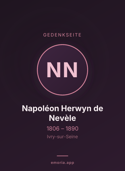 Gedenkportrait von Napoléon Herwyn de Nevèle
