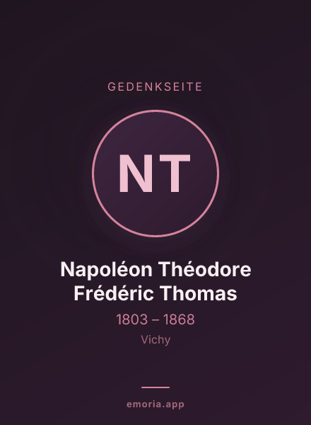 Gedenkportrait von Napoléon Théodore Frédéric Thomas