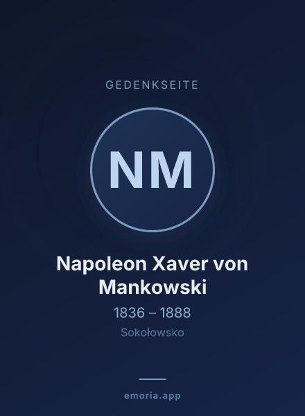 Gedenkportrait von Napoleon Xaver von Mankowski