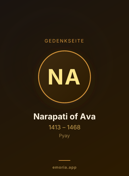 Gedenkportrait von Narapati of Ava