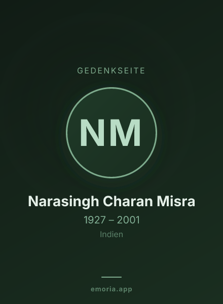 Gedenkportrait von Narasingh Charan Misra