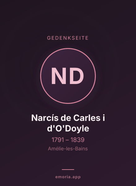 Gedenkportrait von Narcís de Carles i d'O'Doyle