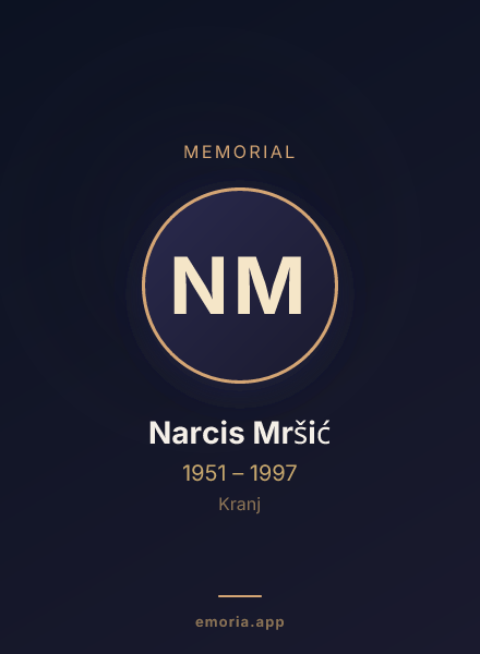 Memorial portrait of Narcis Mršić