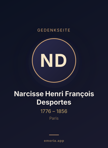Gedenkportrait von Narcisse Henri François Desportes