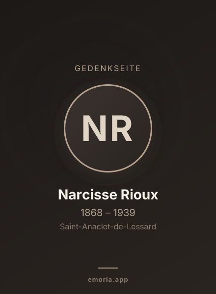Gedenkportrait von Narcisse Rioux