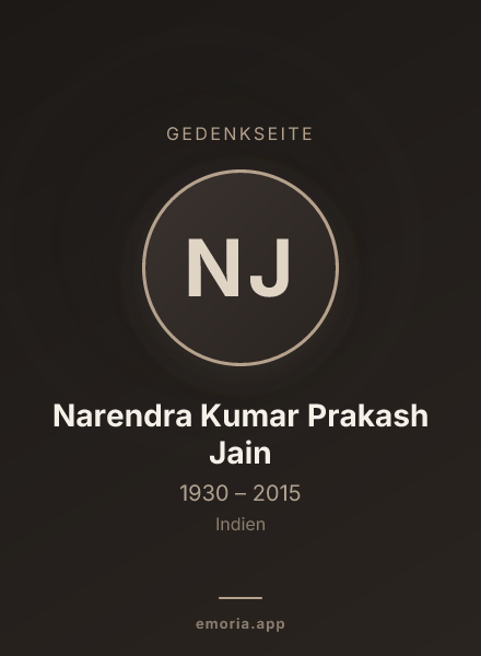 Gedenkportrait von Narendra Kumar Prakash Jain
