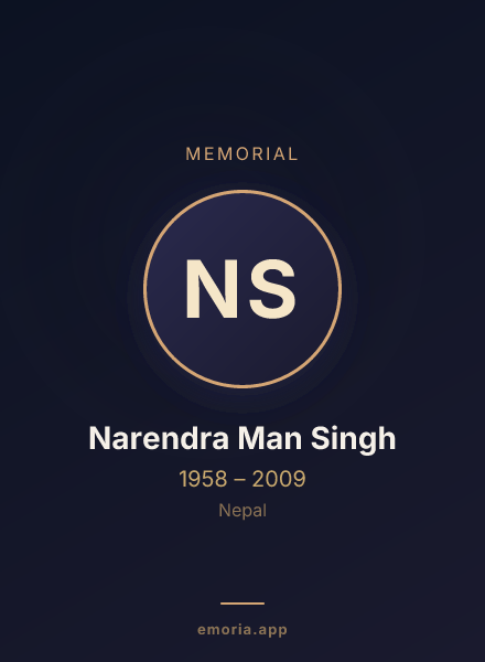 Memorial portrait of Narendra Man Singh