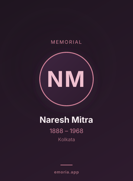 Memorial portrait of Naresh Mitra