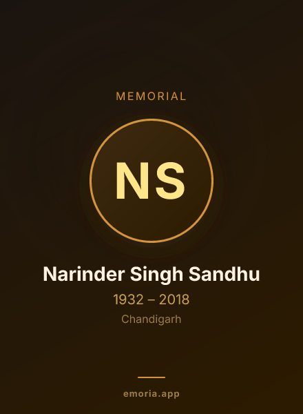 Memorial portrait of Narinder Singh Sandhu