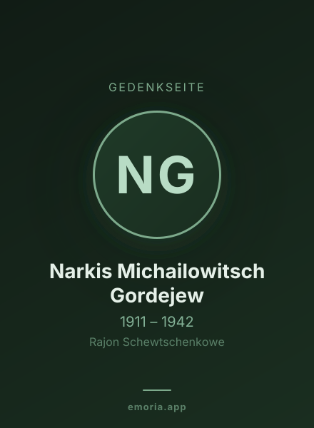 Gedenkportrait von Narkis Michailowitsch Gordejew