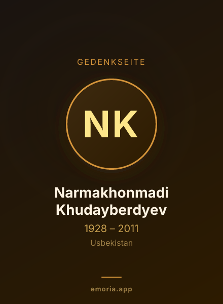 Gedenkportrait von Narmakhonmadi Khudayberdyev