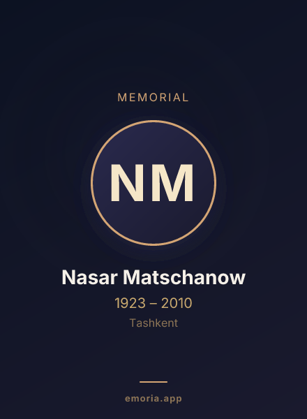 Memorial portrait of Nasar Matschanow