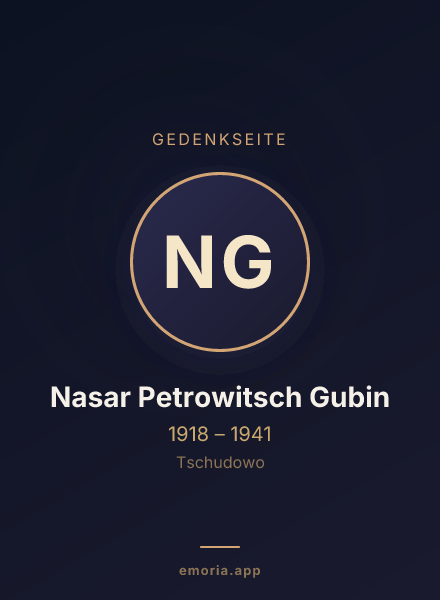 Gedenkportrait von Nasar Petrowitsch Gubin