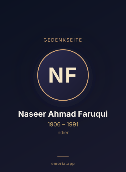 Gedenkportrait von Naseer Ahmad Faruqui