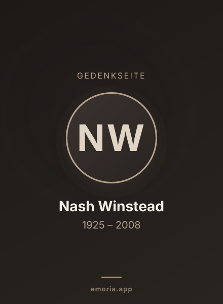 Gedenkportrait von Nash Winstead