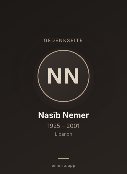 Gedenkportrait von Nasīb Nemer